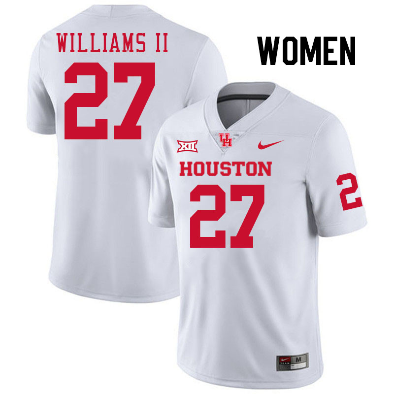 Women #27 Maurice Williams II Houston Cougars College Football Jerseys Stitched-White